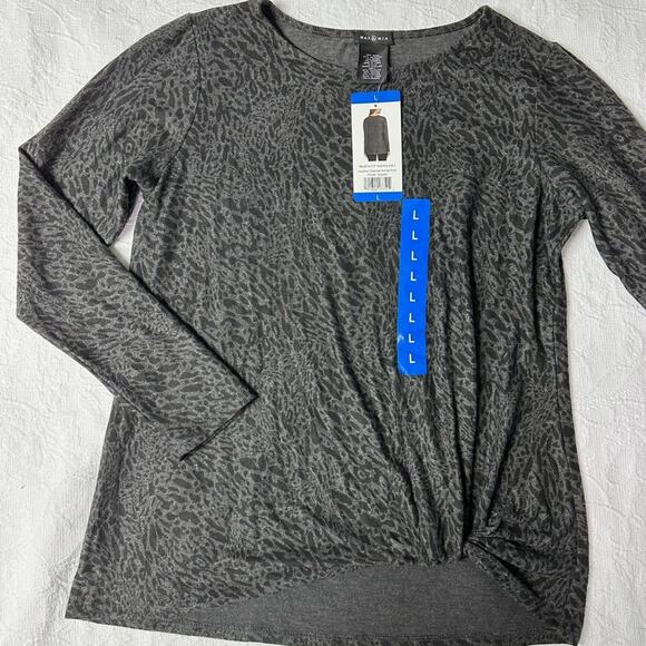 NWT Max & Mia Animal Print Cozy Twist Front Tunic Top Size Large - Picture 5 of 6